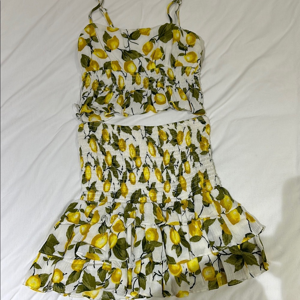 Lemon Print Two-Piece Set